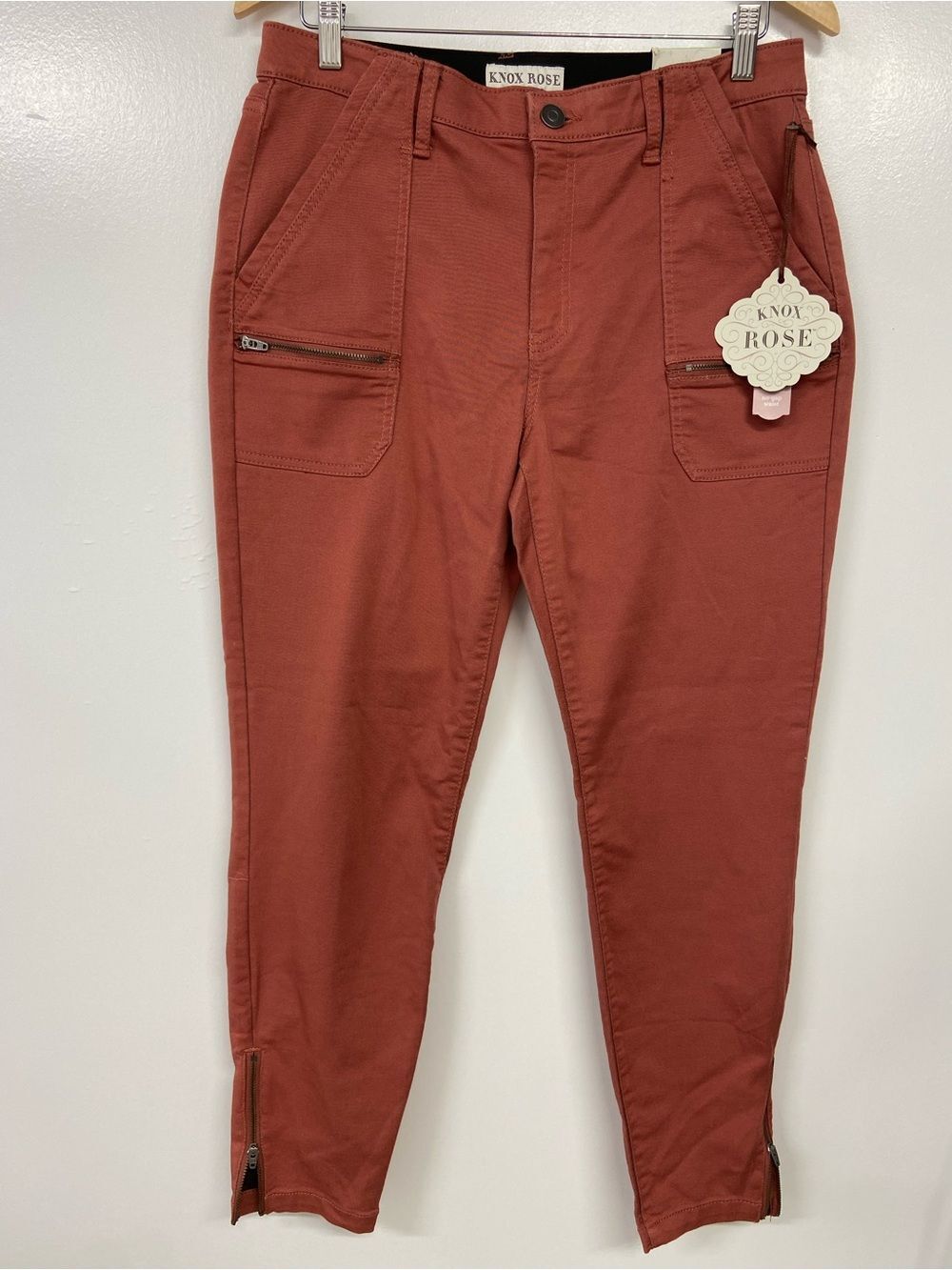 Knox Rose High-Rise Skinny Utility Pants Light Mahogany Size 12